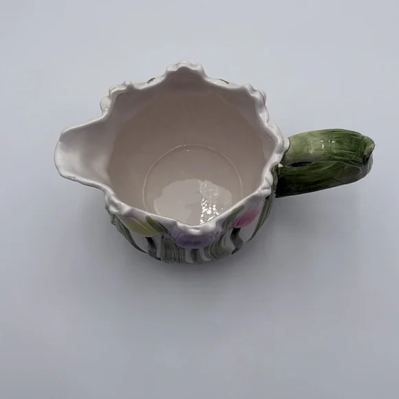 Floral Ceramic Vase with Multicolor Tulip Design - Picture 6 of 16